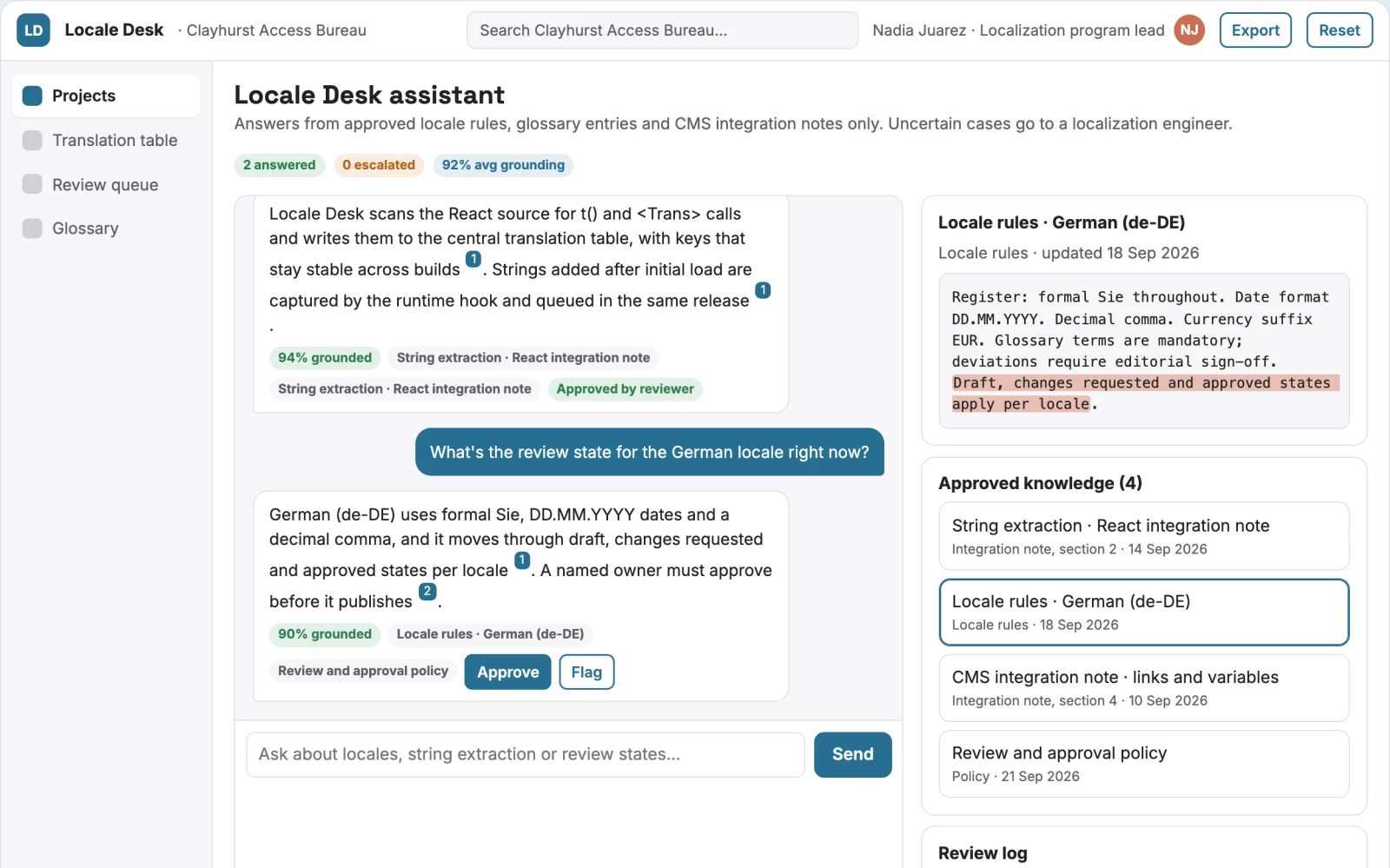 What Multilingual site translation and review portal looks like