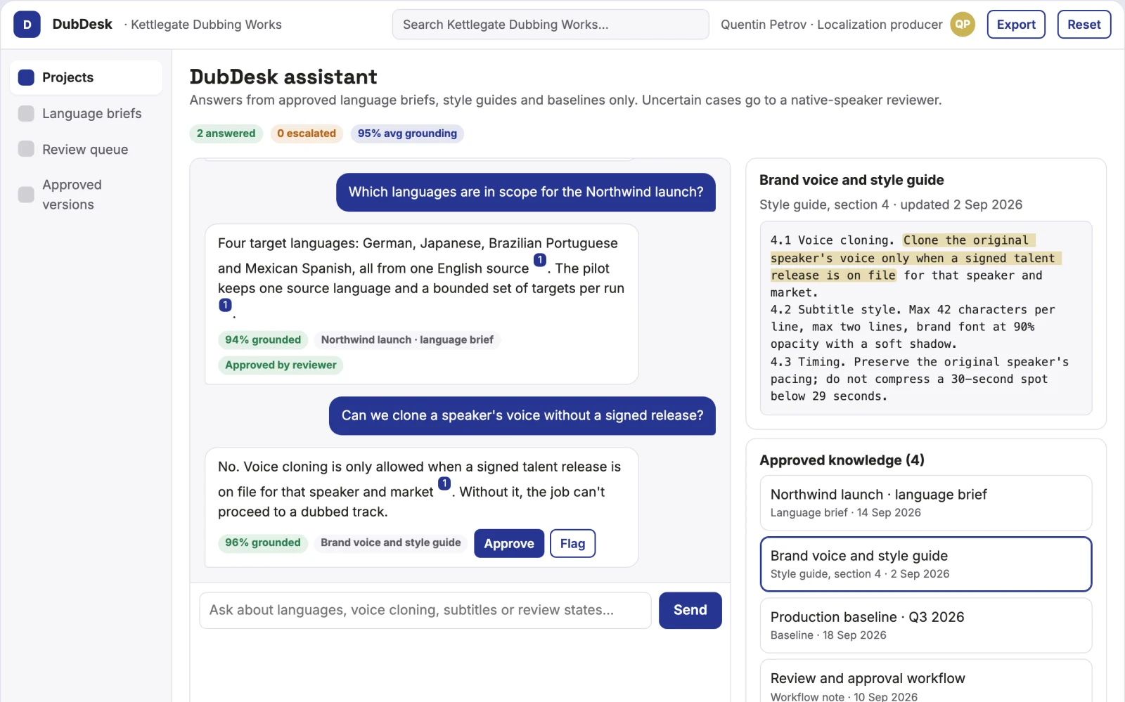 What Multilingual video dubbing and review portal looks like