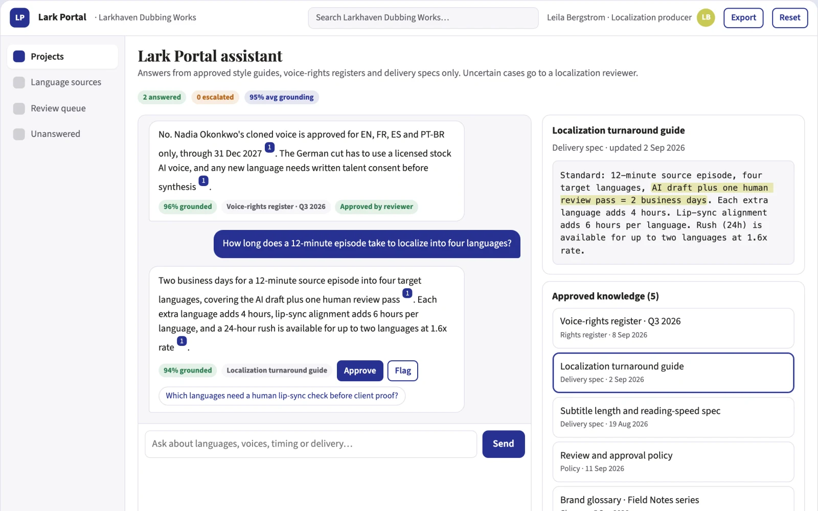 What Multilingual video localization and review portal looks like