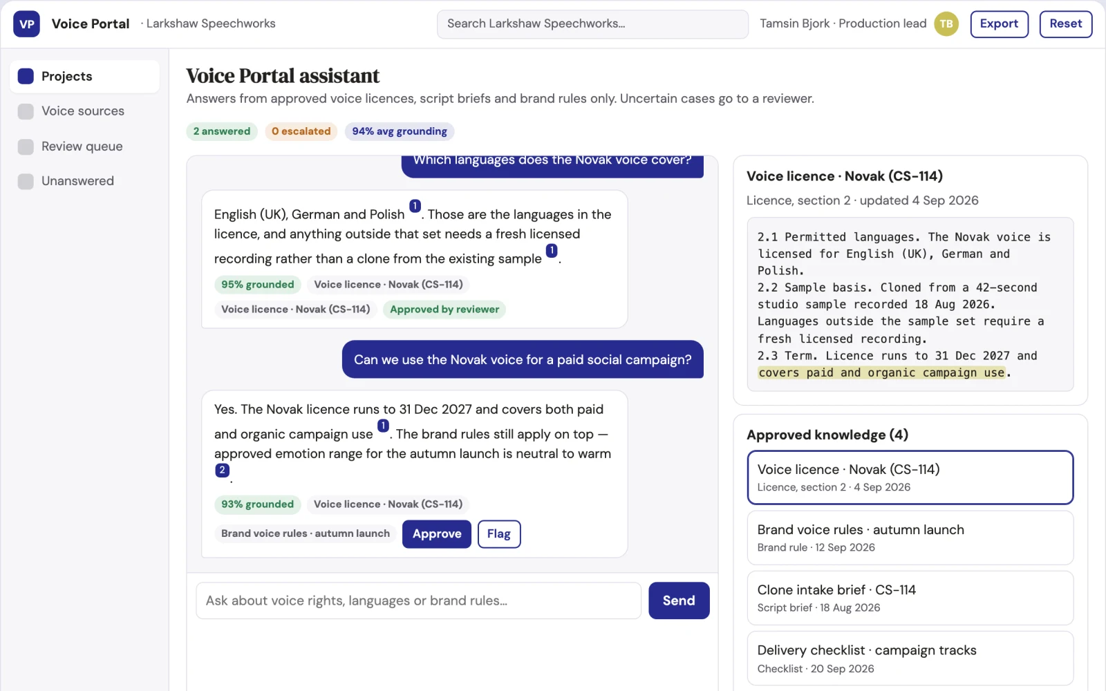 What Multilingual voice production and review portal looks like