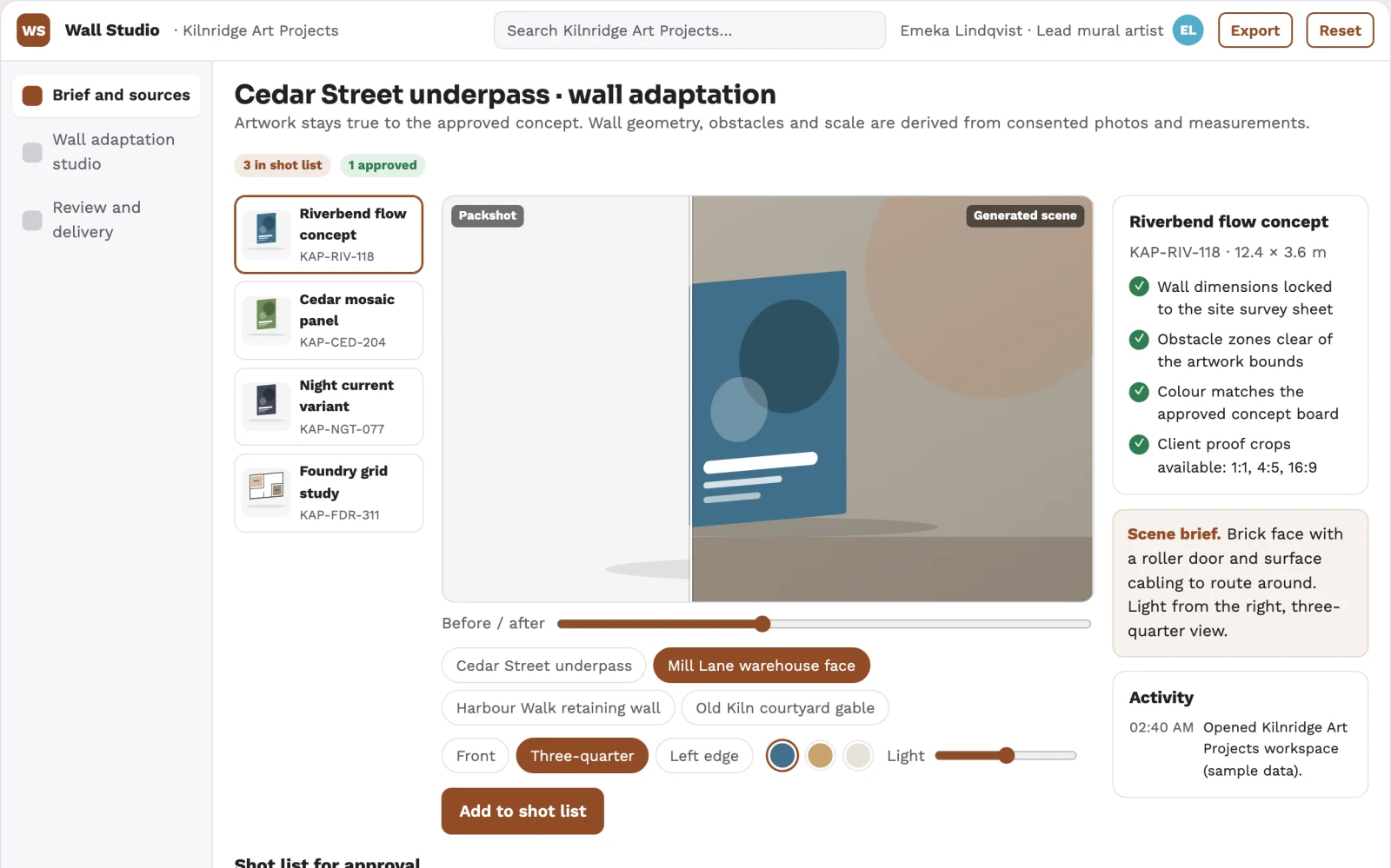 What Mural wall adaptation studio looks like