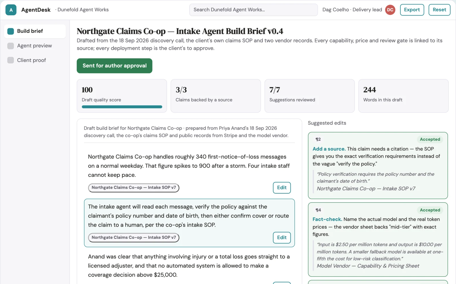 What No-code AI app and agent delivery workspace looks like