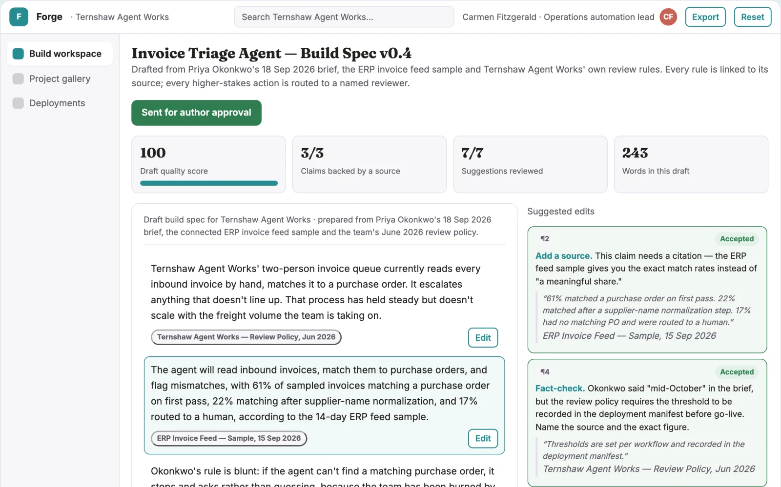 What No-code AI app and agent delivery workspace looks like