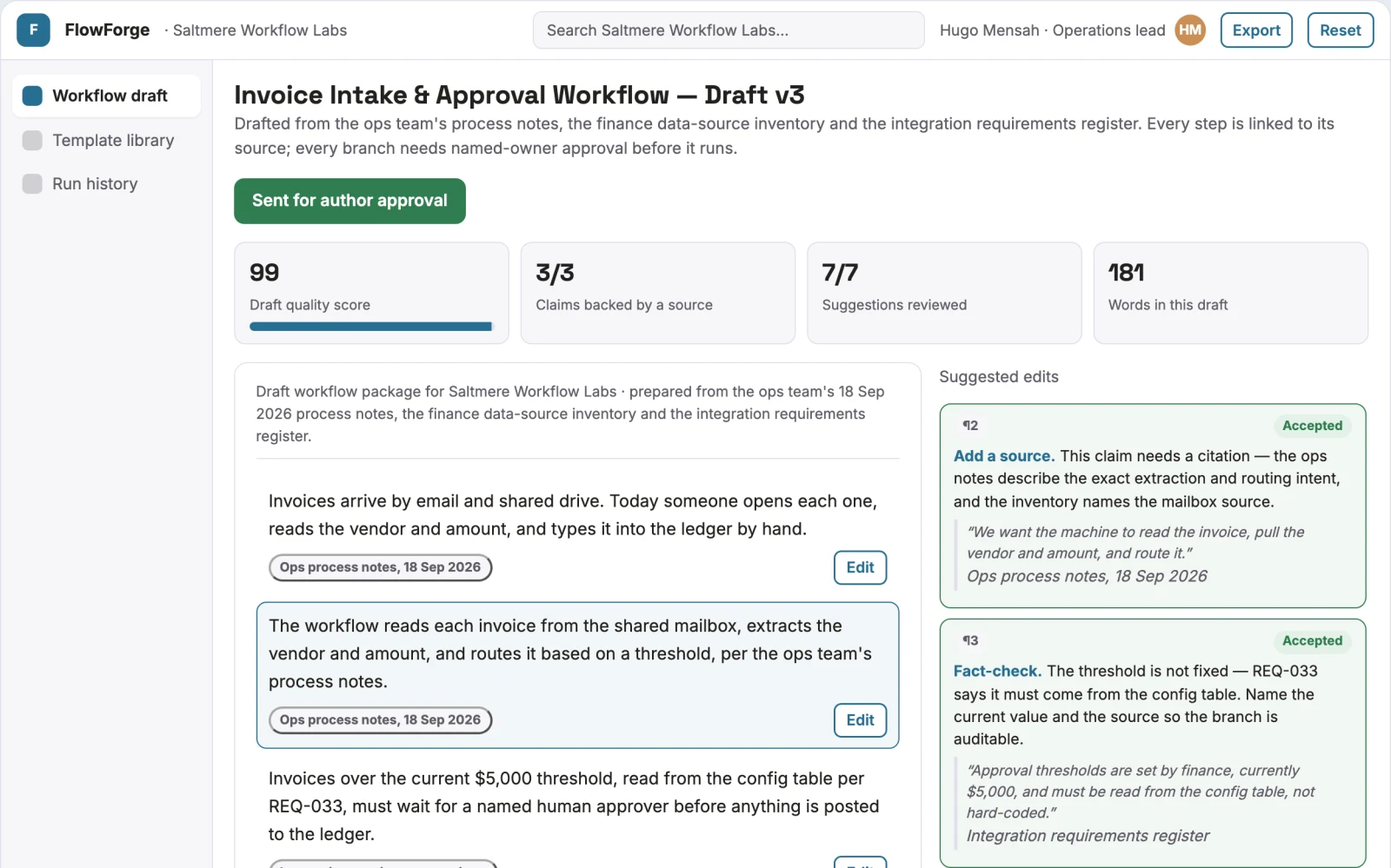 What No-code AI workflow and app delivery workspace looks like
