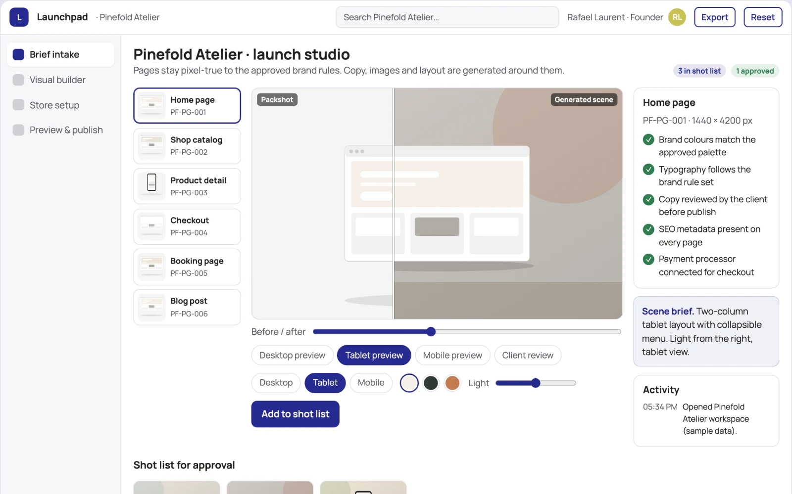 What No-code website and store launch platform looks like
