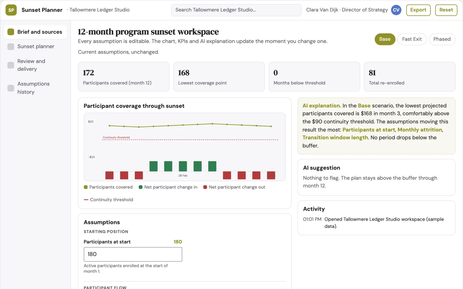What Nonprofit program sunset planner looks like