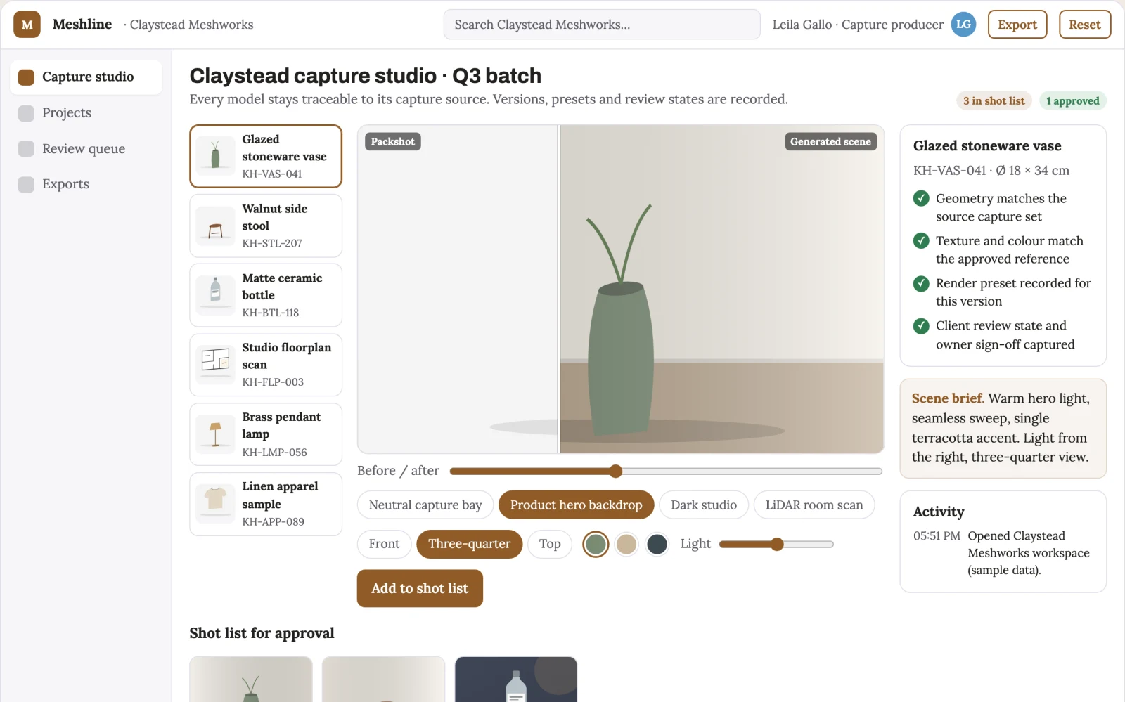 What Object capture to 3D model production platform looks like