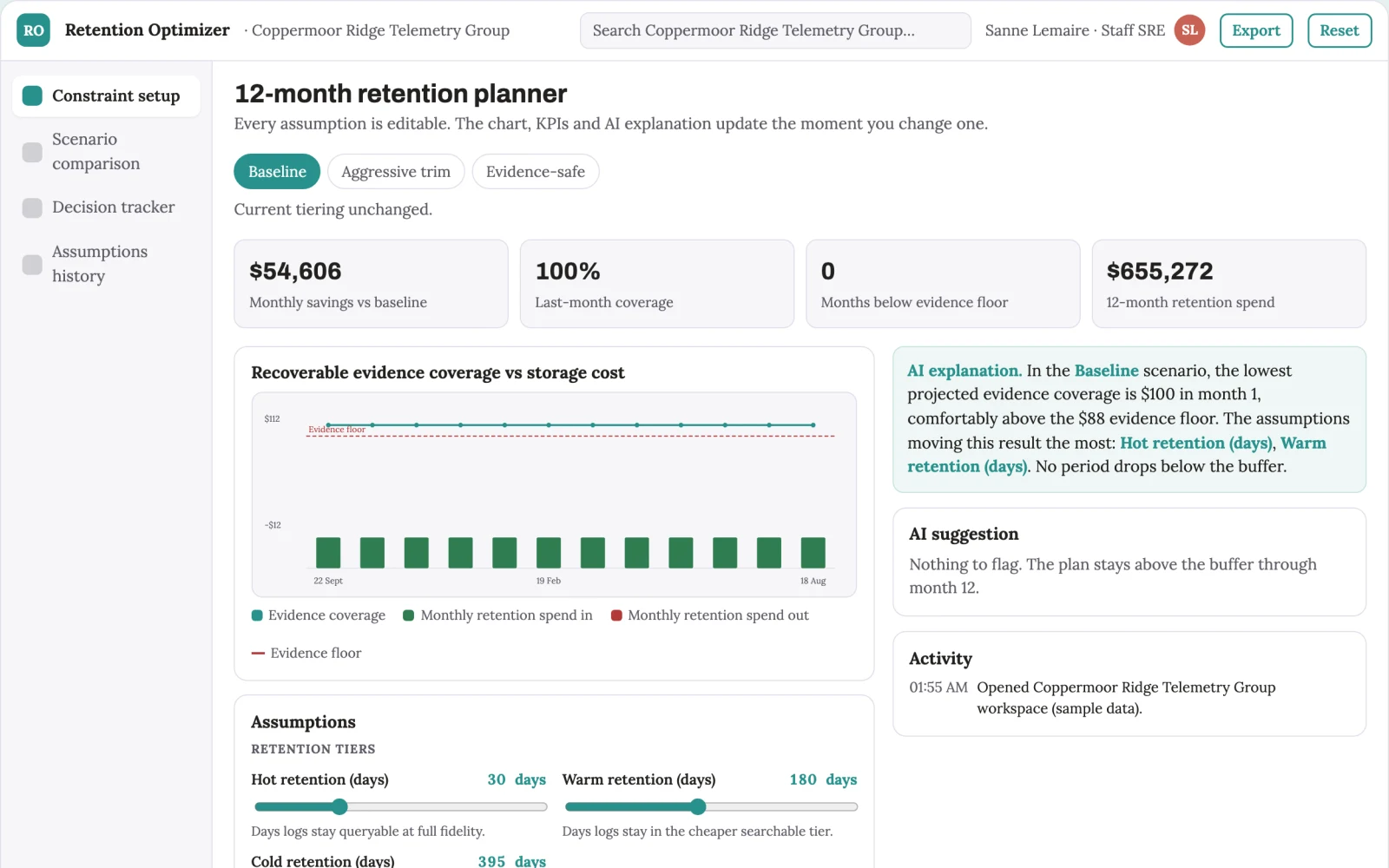 What Observability retention optimizer looks like