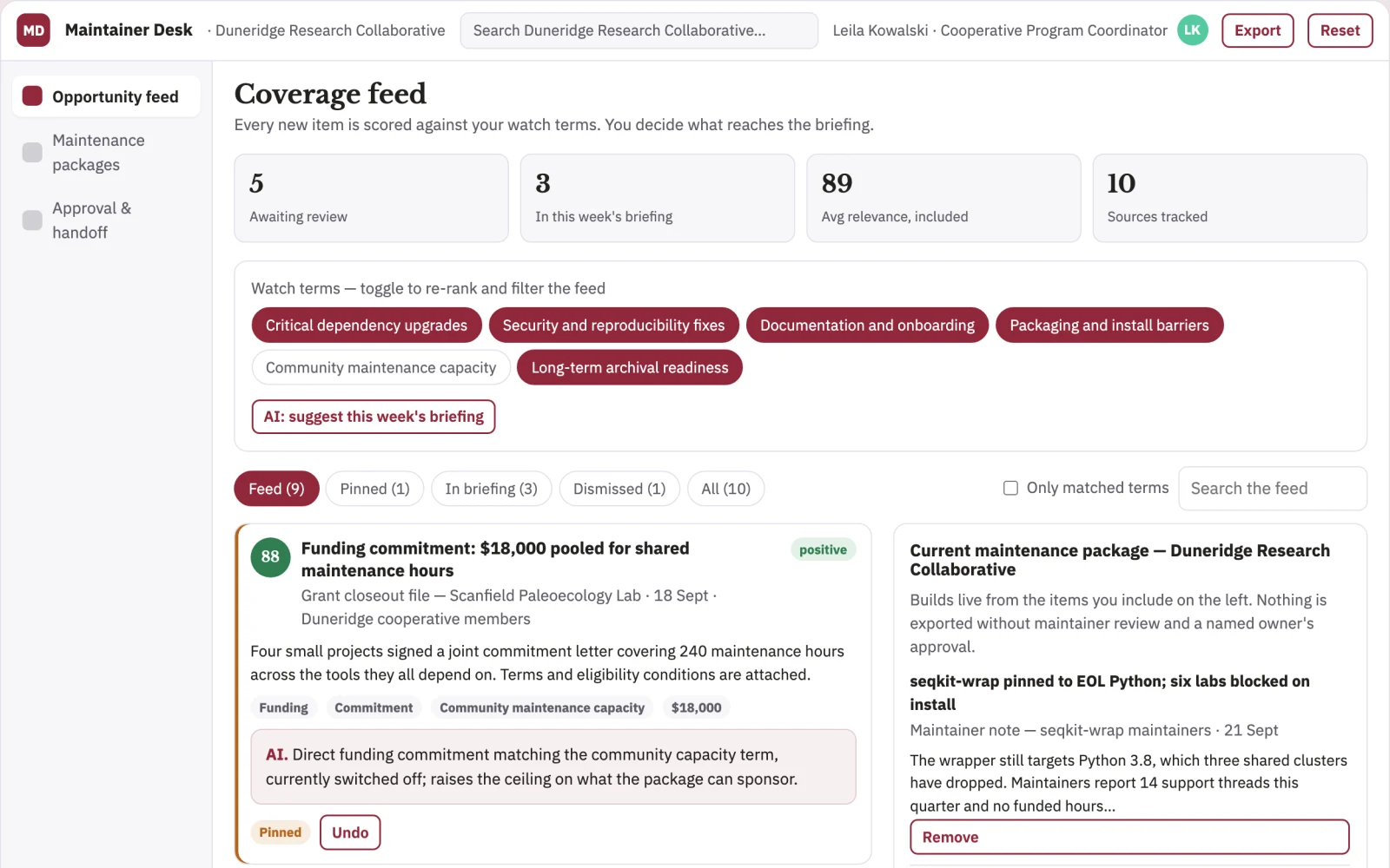 What Open research software maintenance cooperative looks like