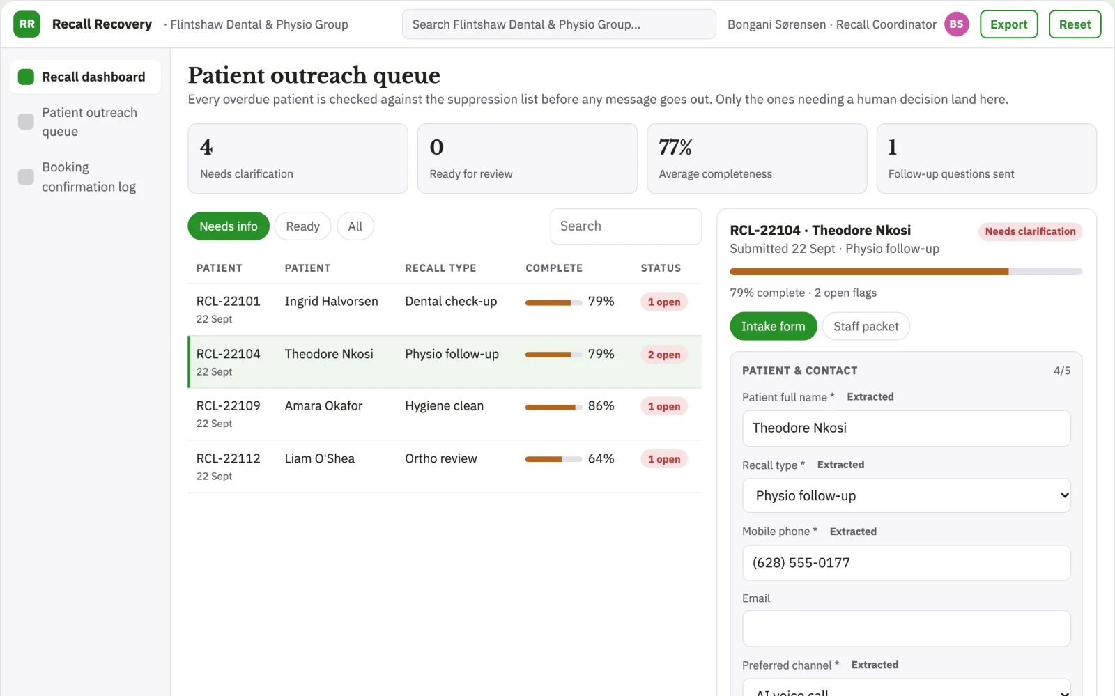 What Recall List Recovery looks like