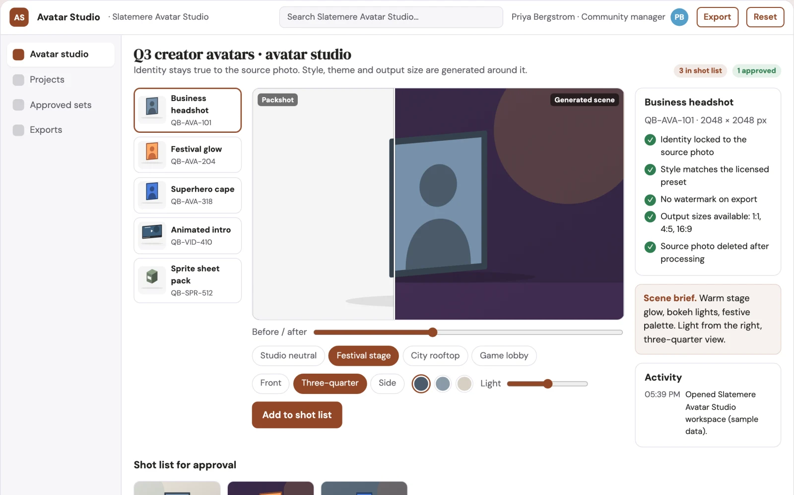 What Personalized avatar production and review platform looks like