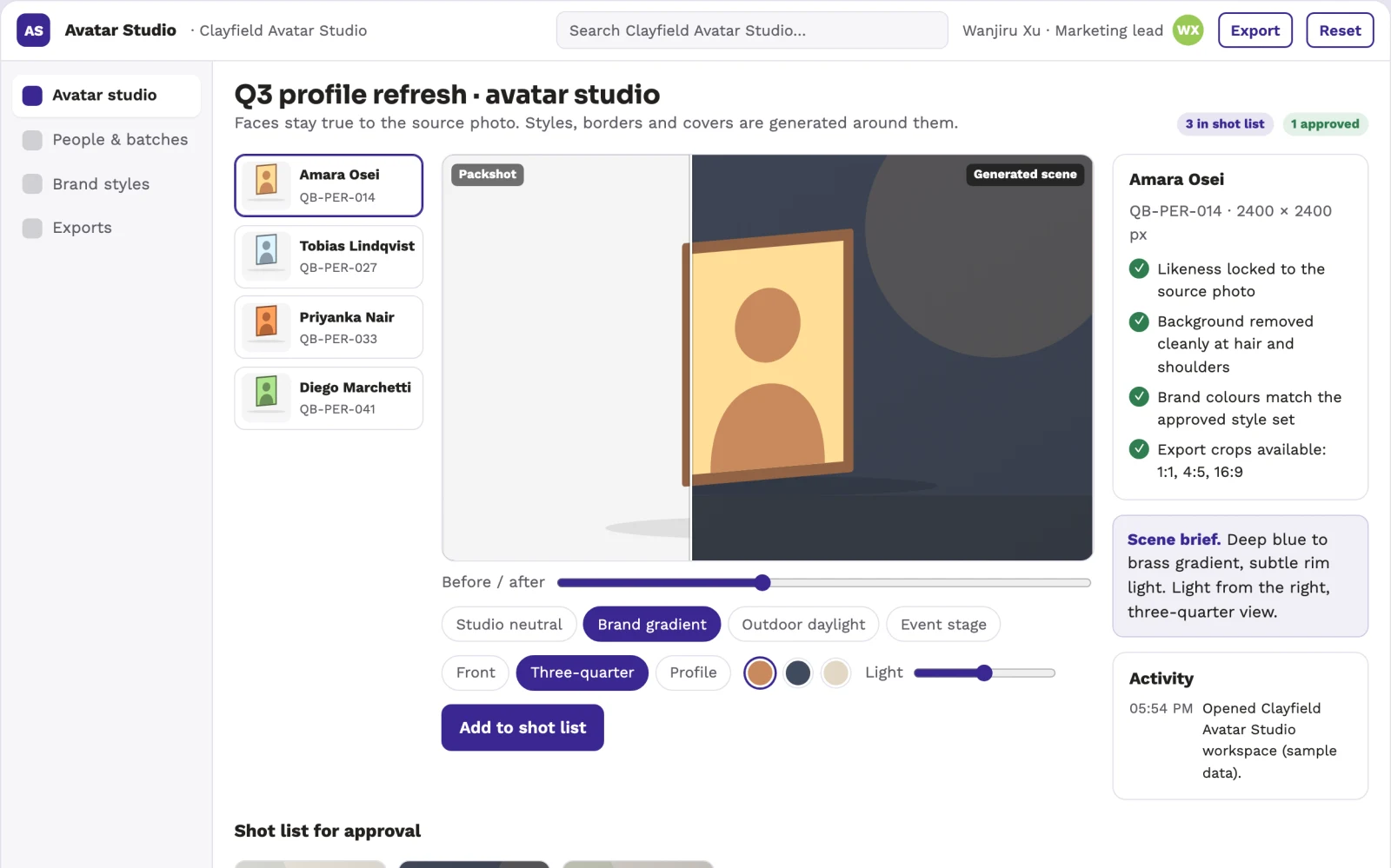 What Personalized profile picture and avatar studio looks like