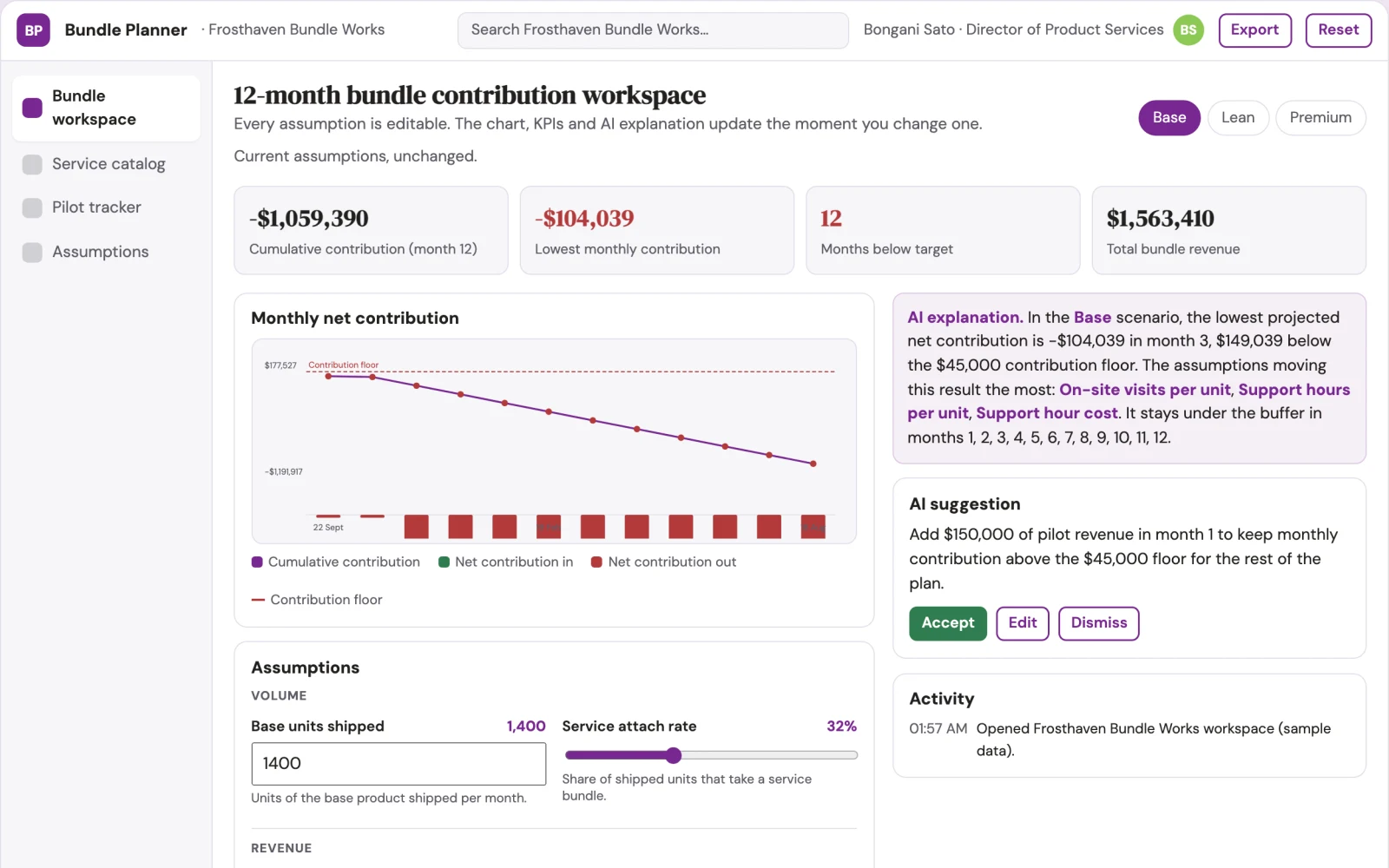 What Product service bundle configurator looks like