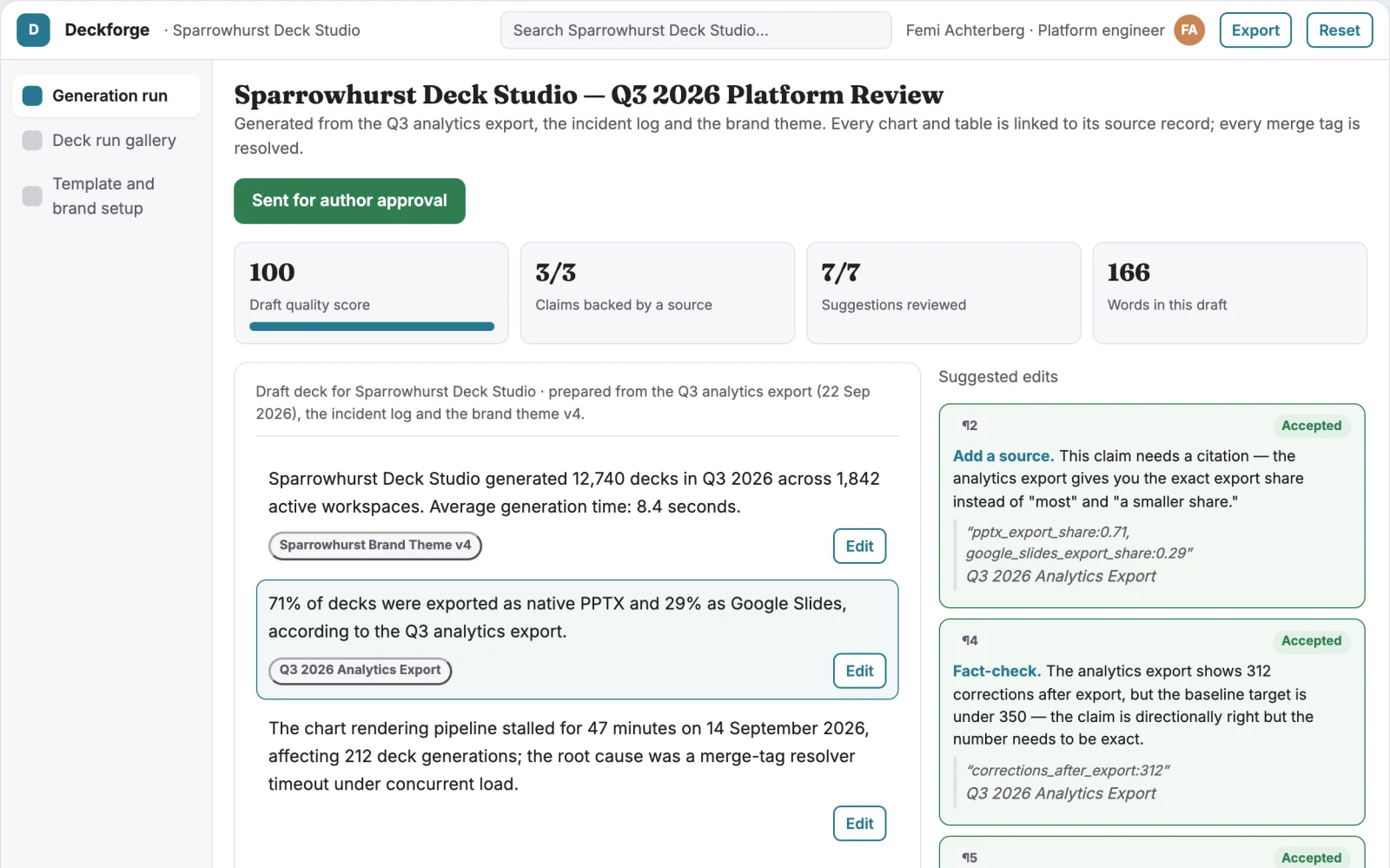What Programmatic deck generation delivery workspace looks like