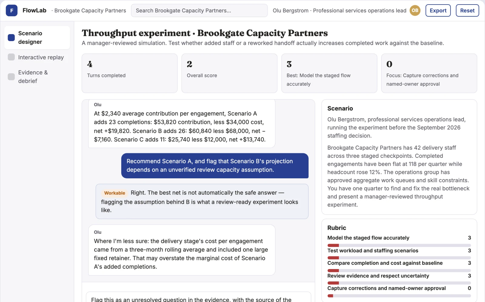 What Project throughput constraint simulator looks like