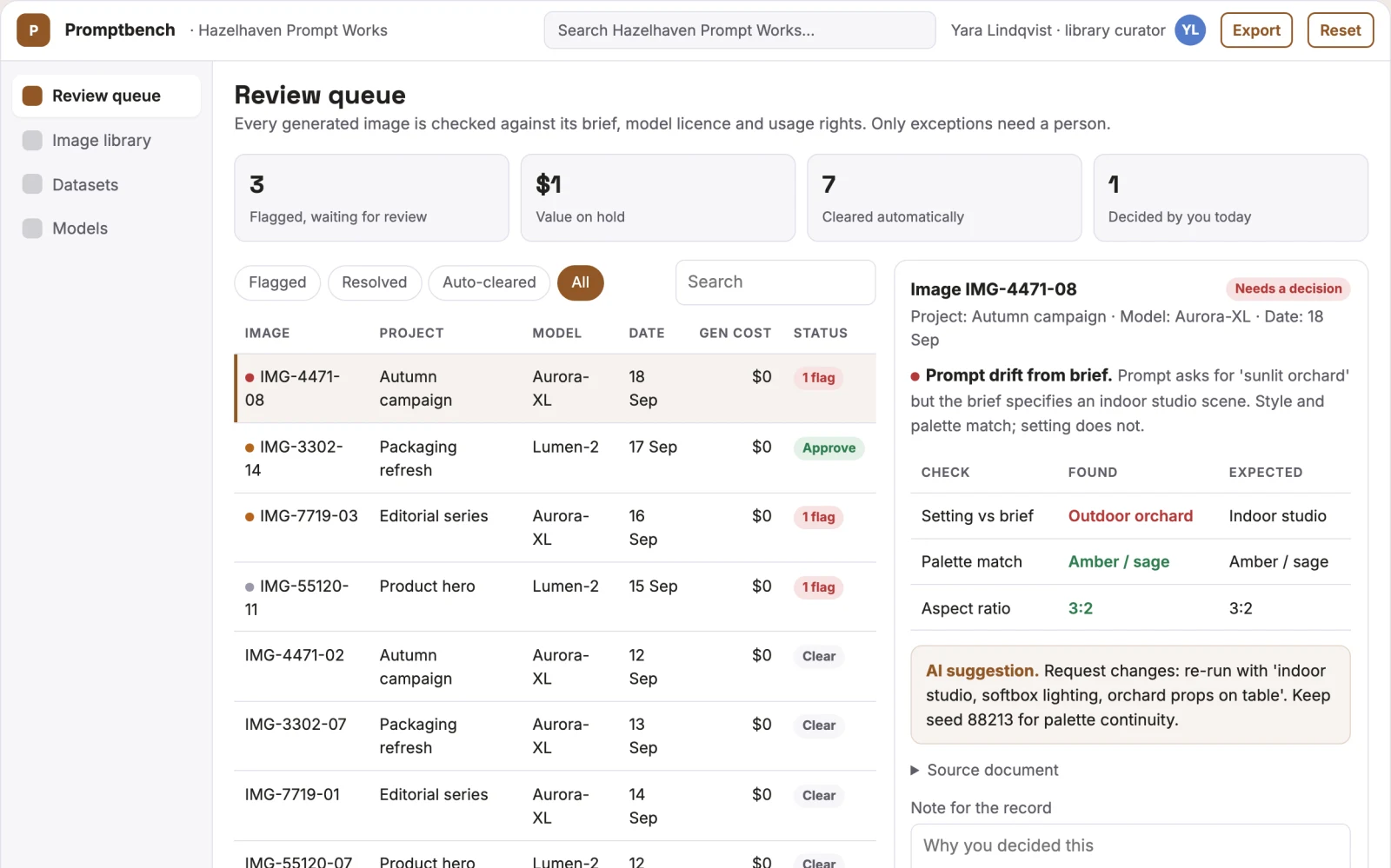 What Prompt-to-image library and dataset workbench looks like
