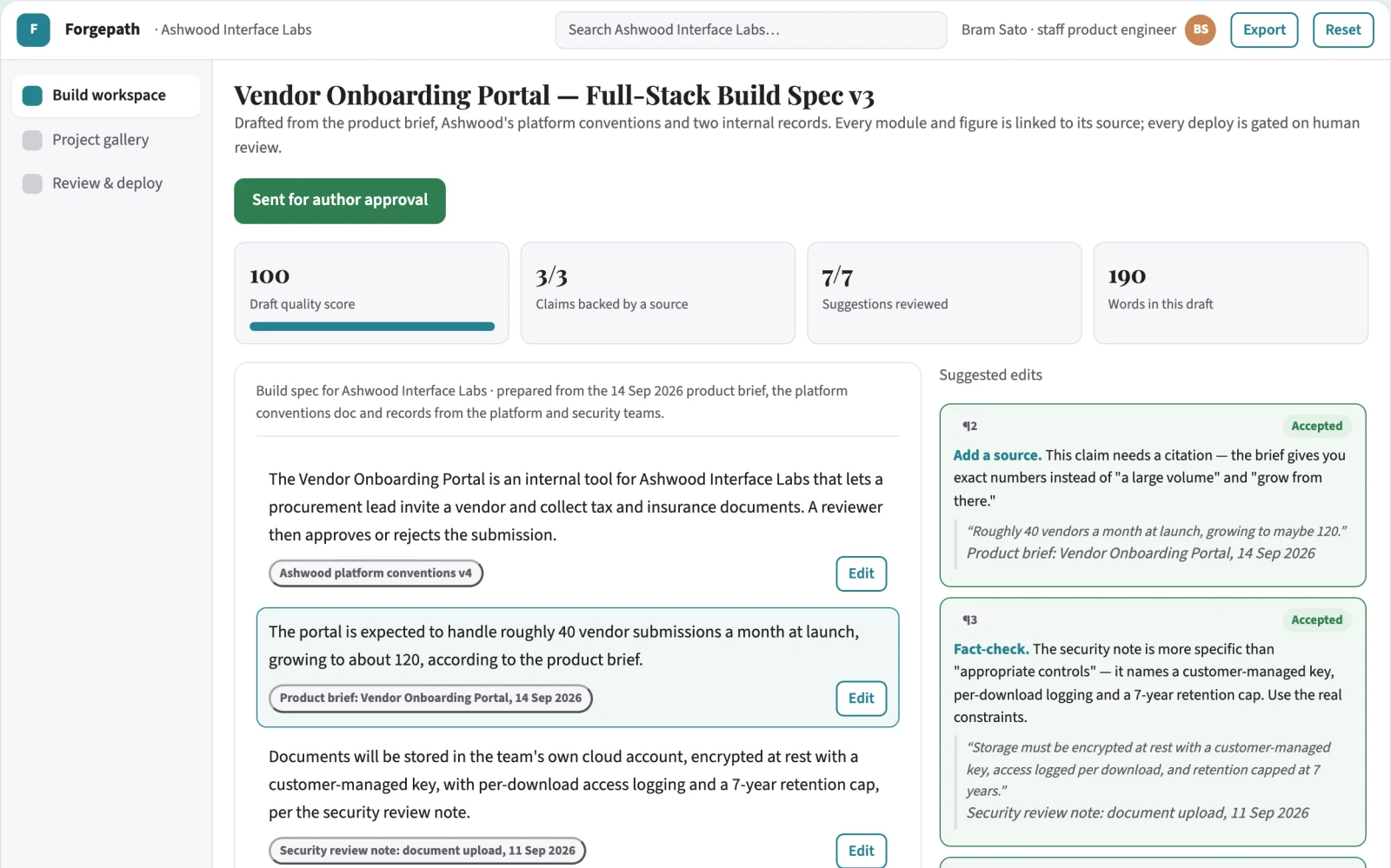What Prompt-to-production full-stack app workbench looks like