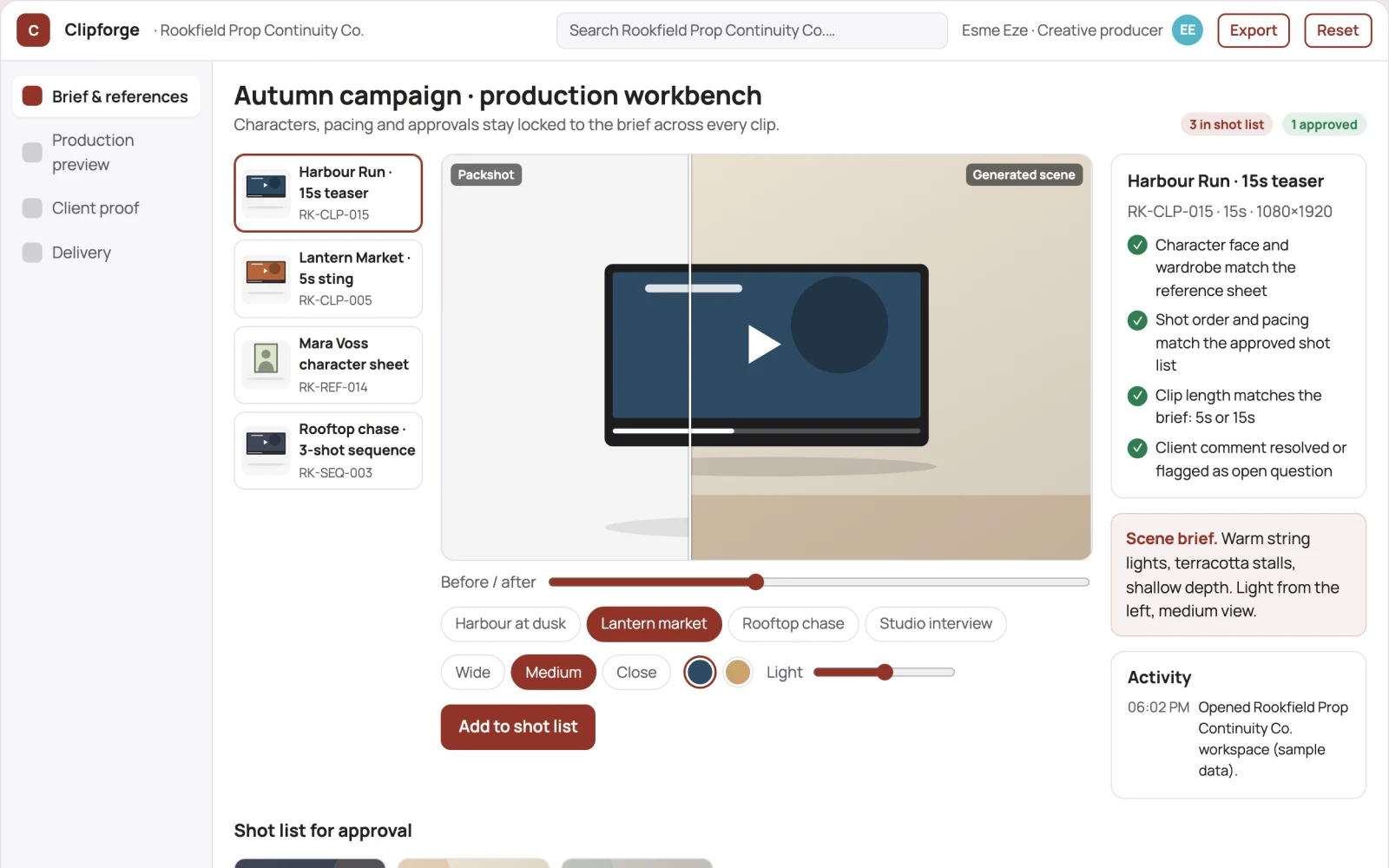 What Prompt-to-video production workbench with managed review looks like