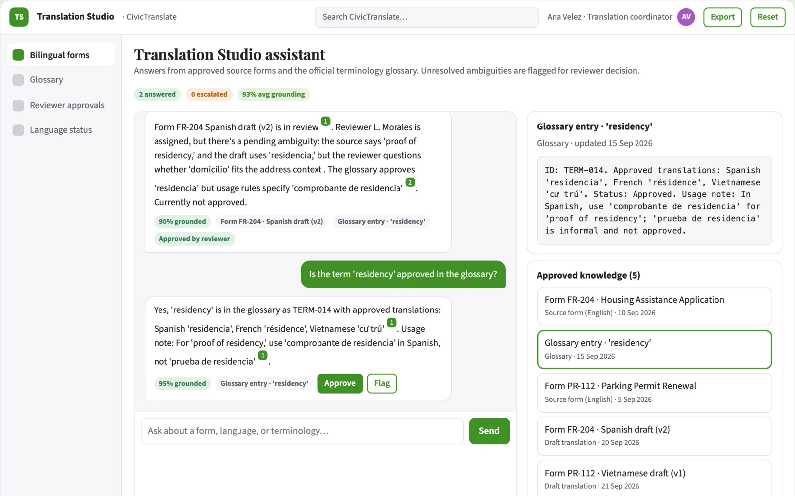 What Public service translation studio looks like