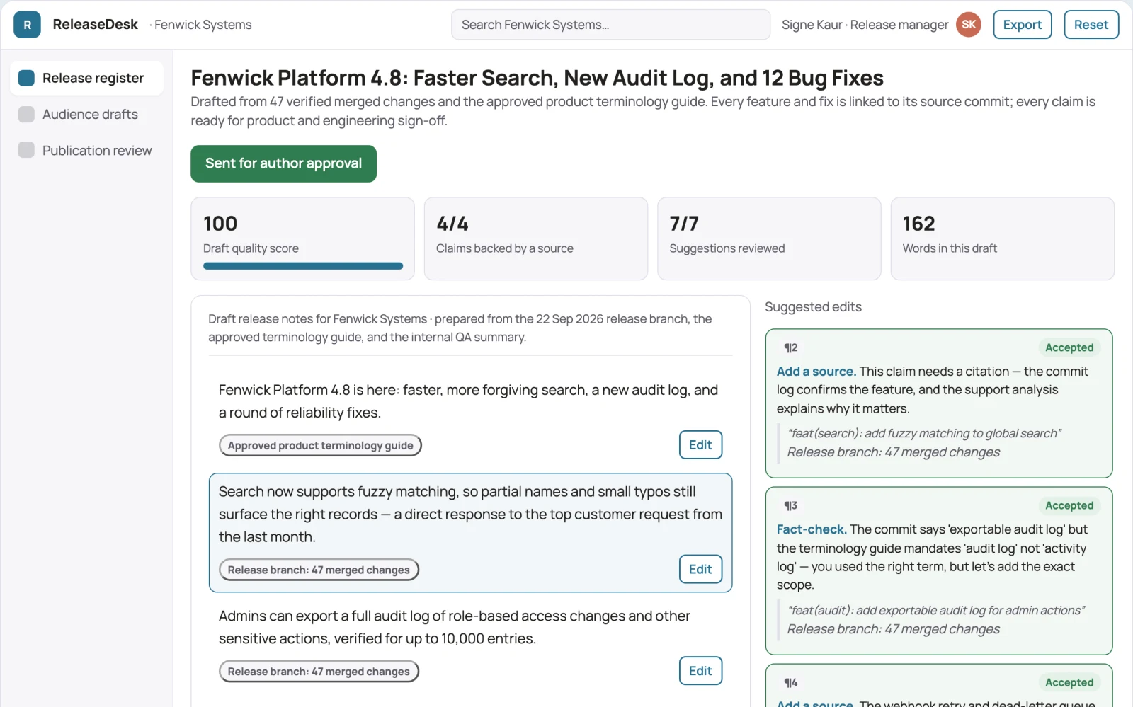 What Release communication platform looks like