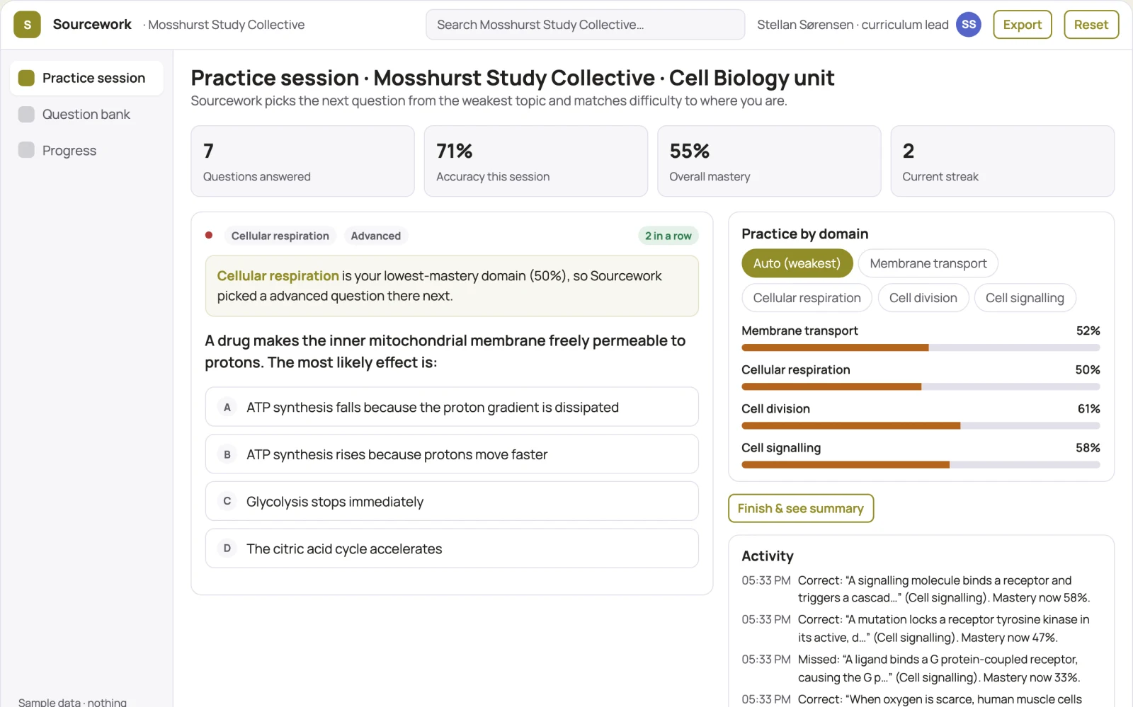 What Role-based study material and course authoring workbench looks like