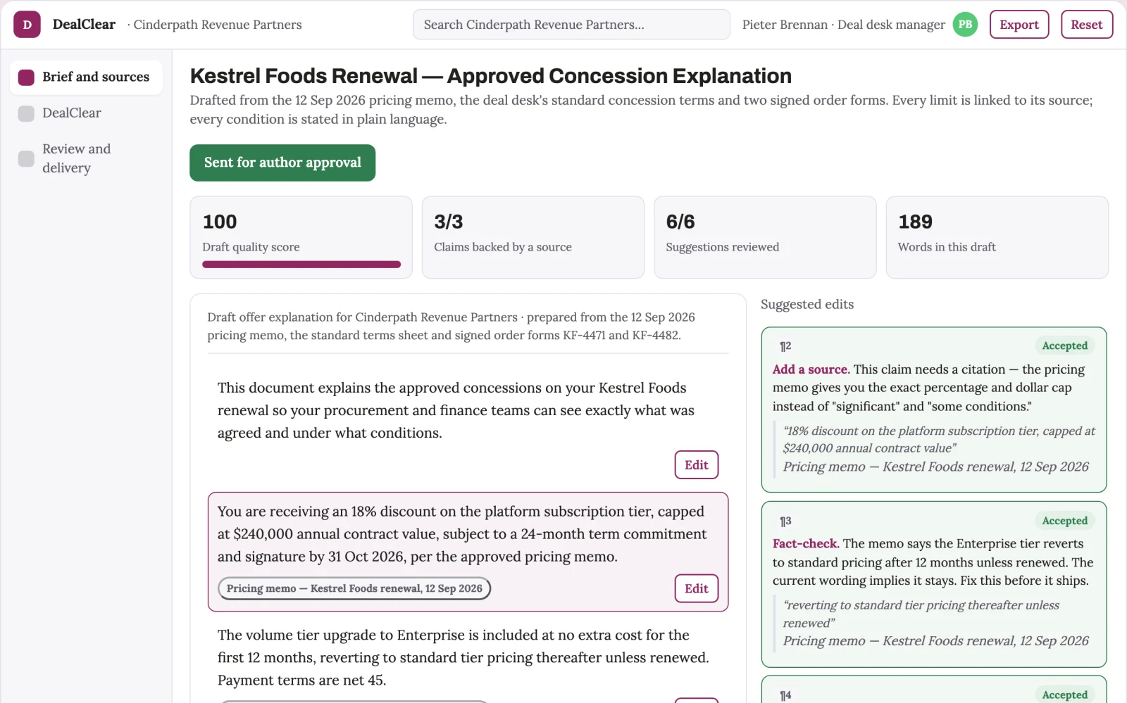 What Sales discount communication clarity looks like