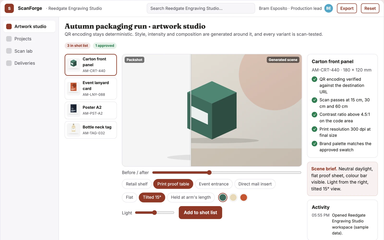 What Scannable QR code art production platform looks like