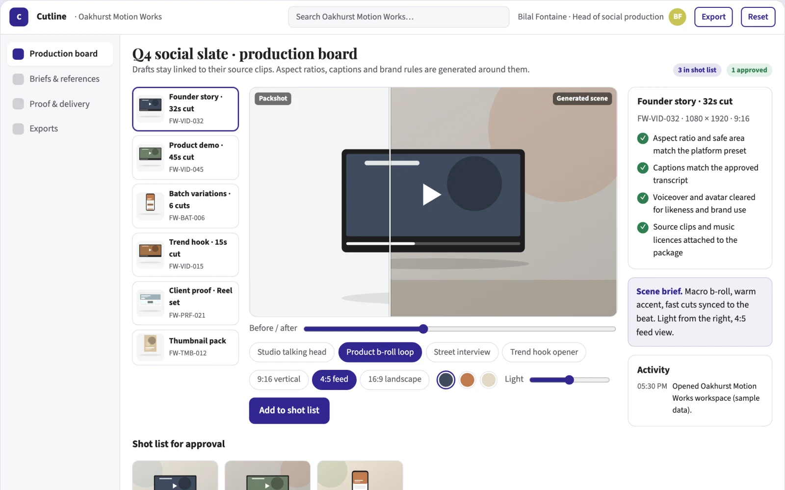 What Short-form social video production workbench looks like