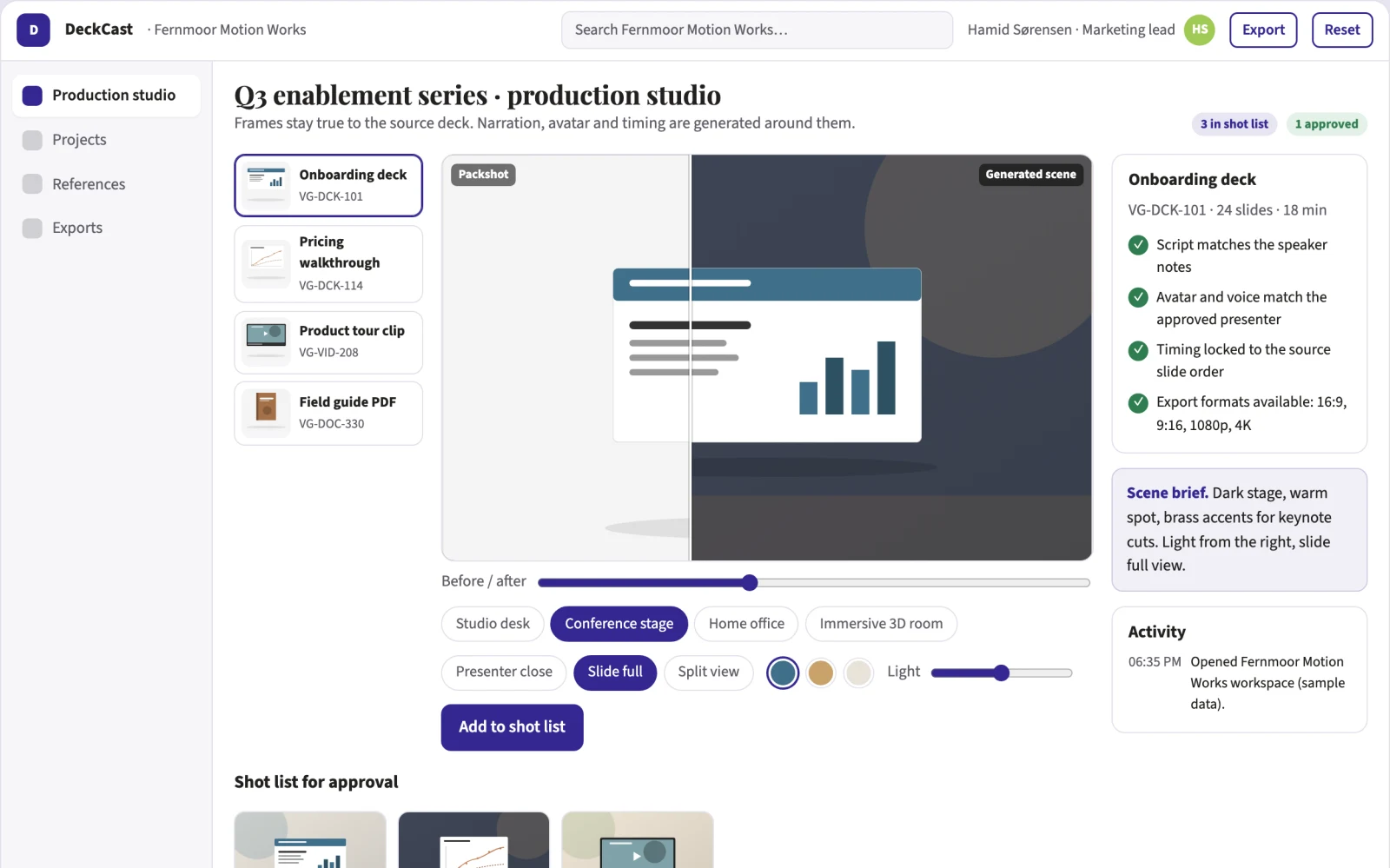 What Slide-to-video presentation production workbench looks like