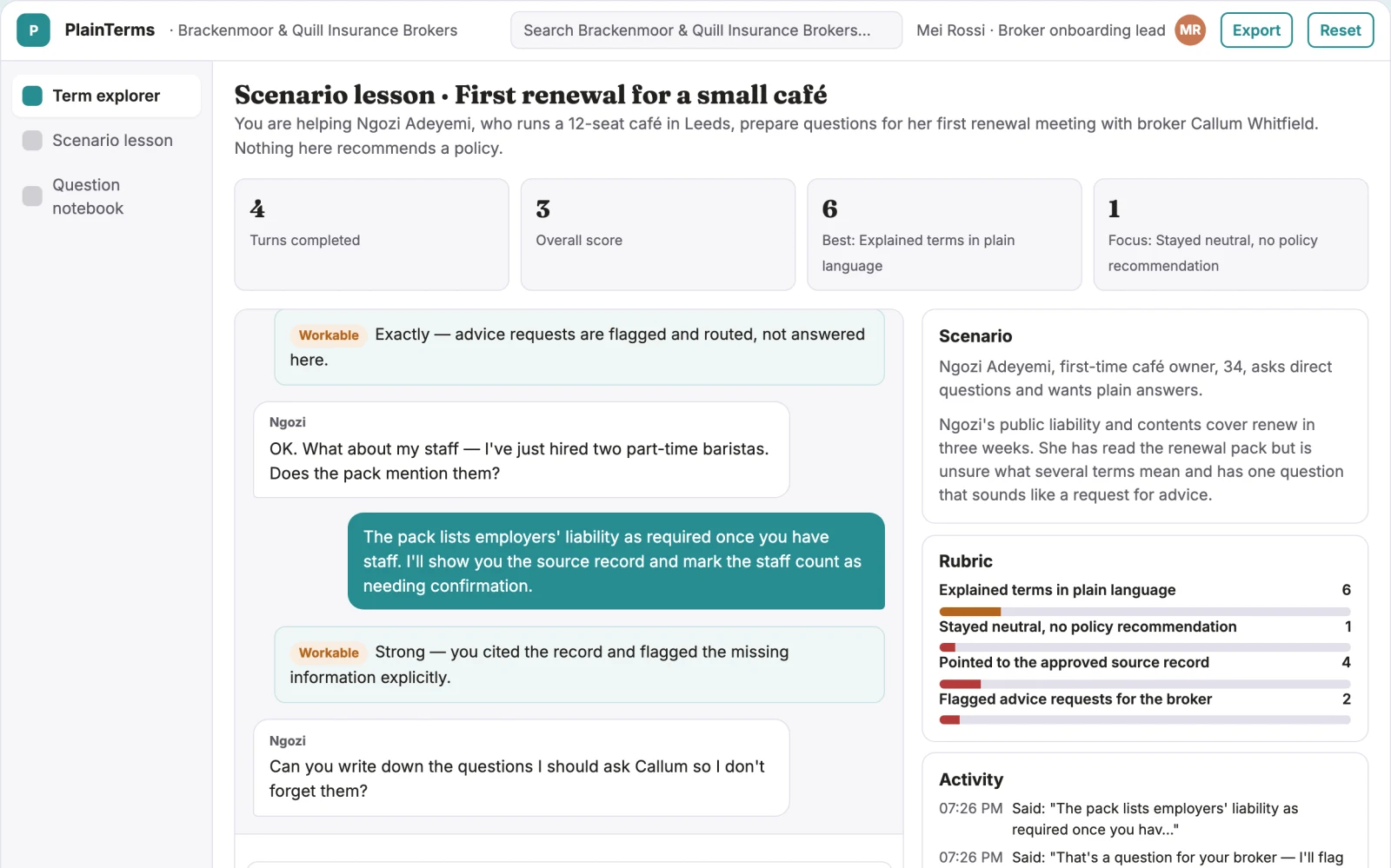 What Small-business insurance vocabulary portal looks like