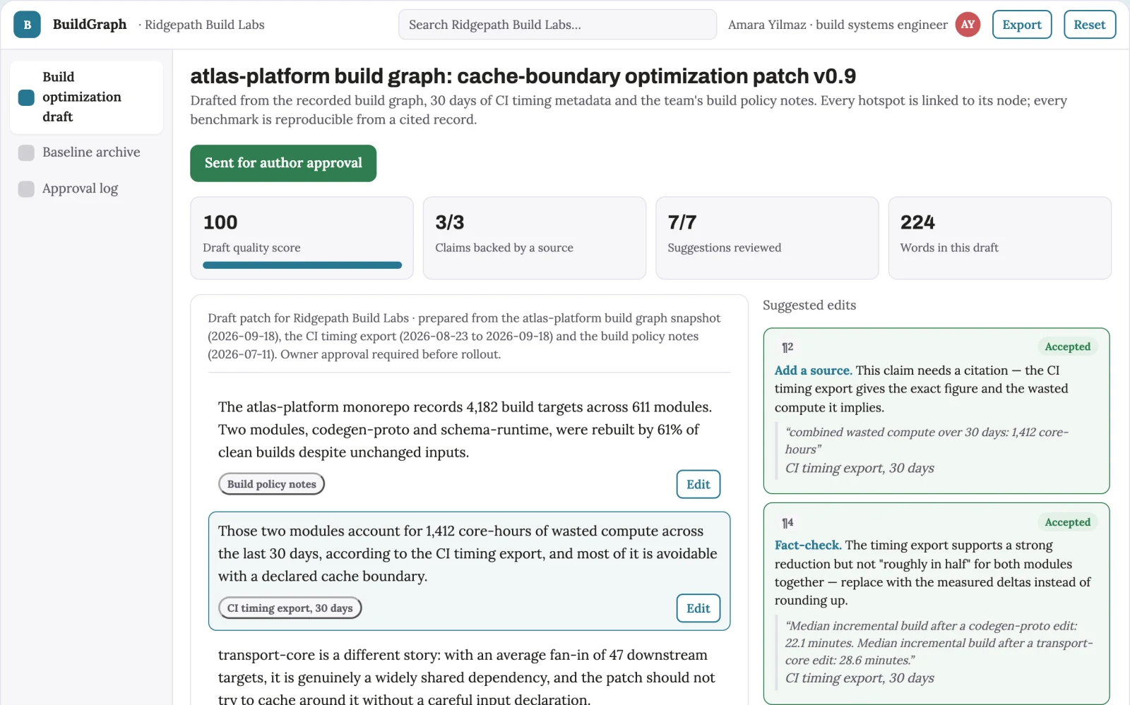 What Software build graph acceleration studio looks like