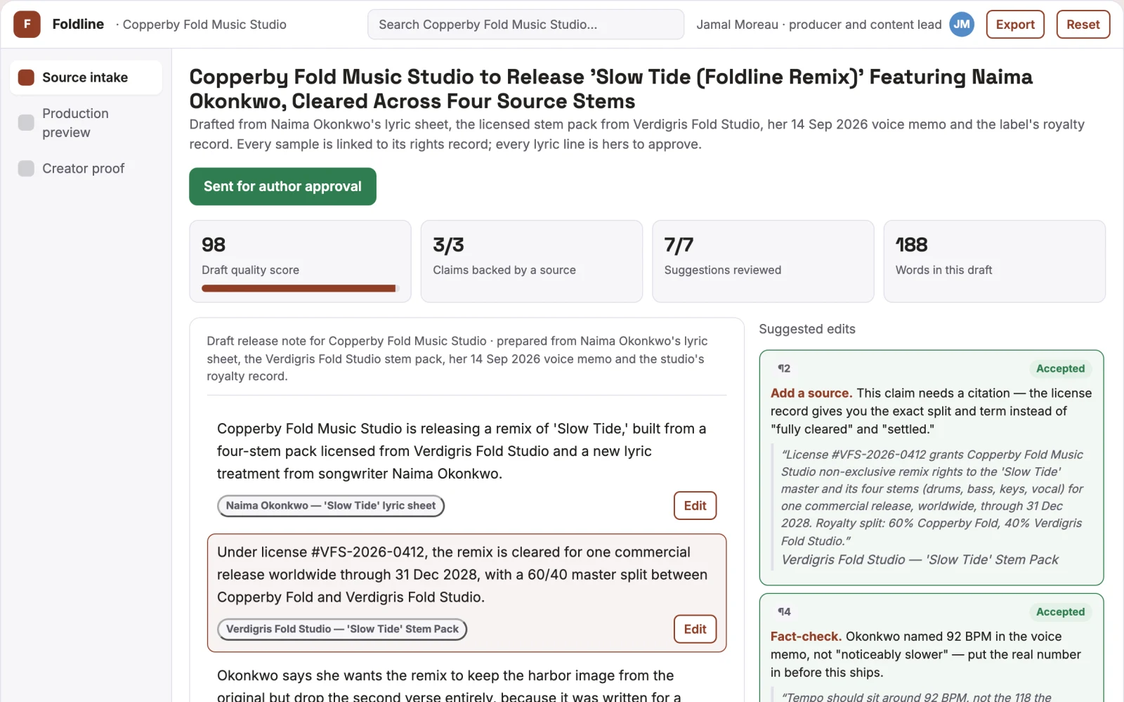 What Source-based music and written content studio looks like