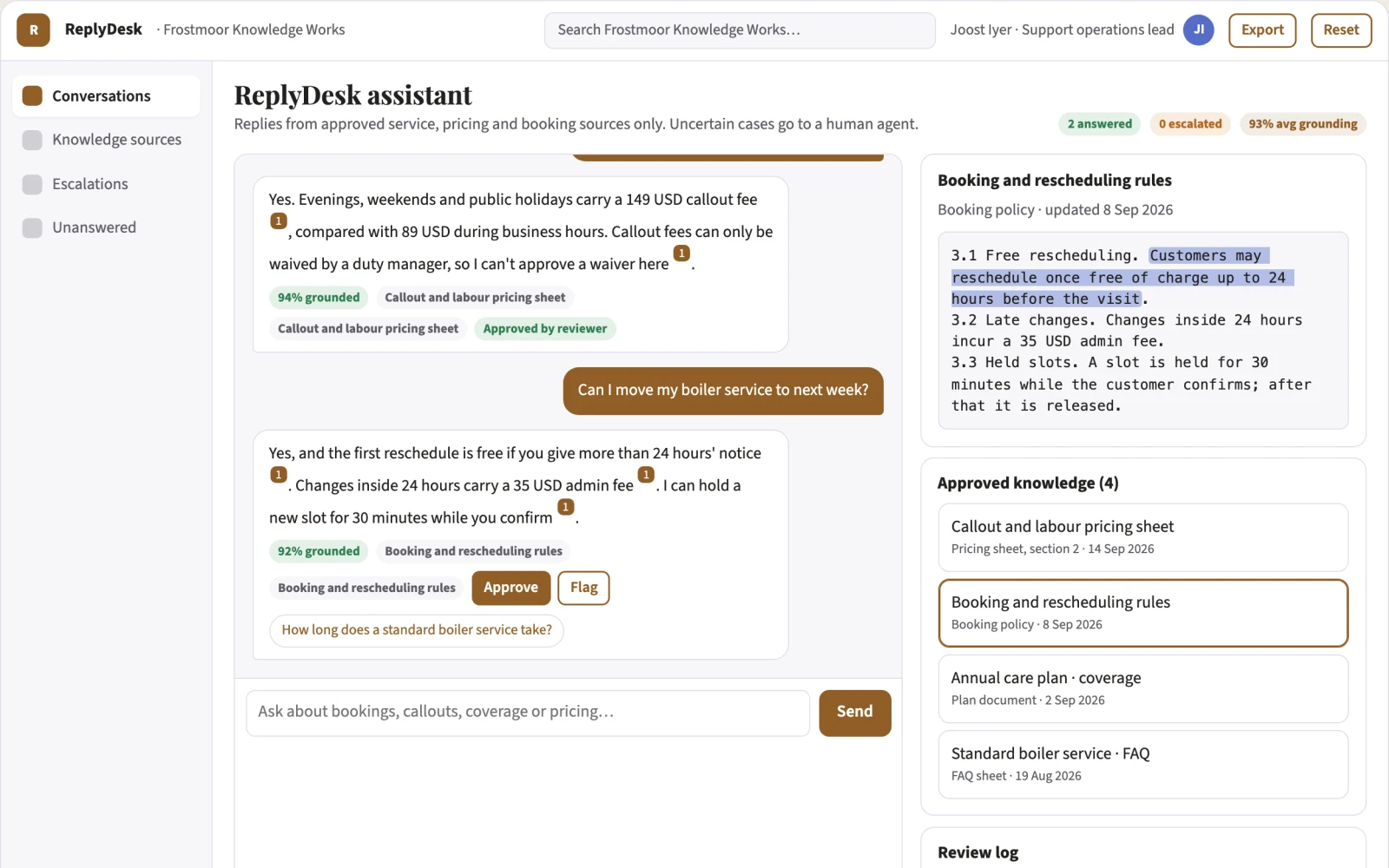 What Source-linked multi-channel customer answer console looks like
