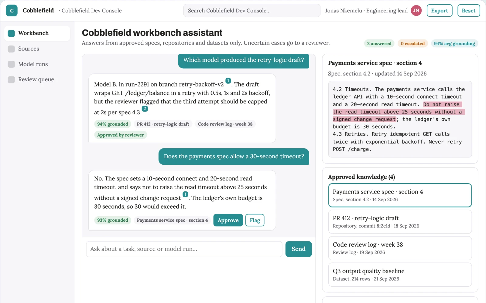 What Source-linked multi-model text and code workbench looks like
