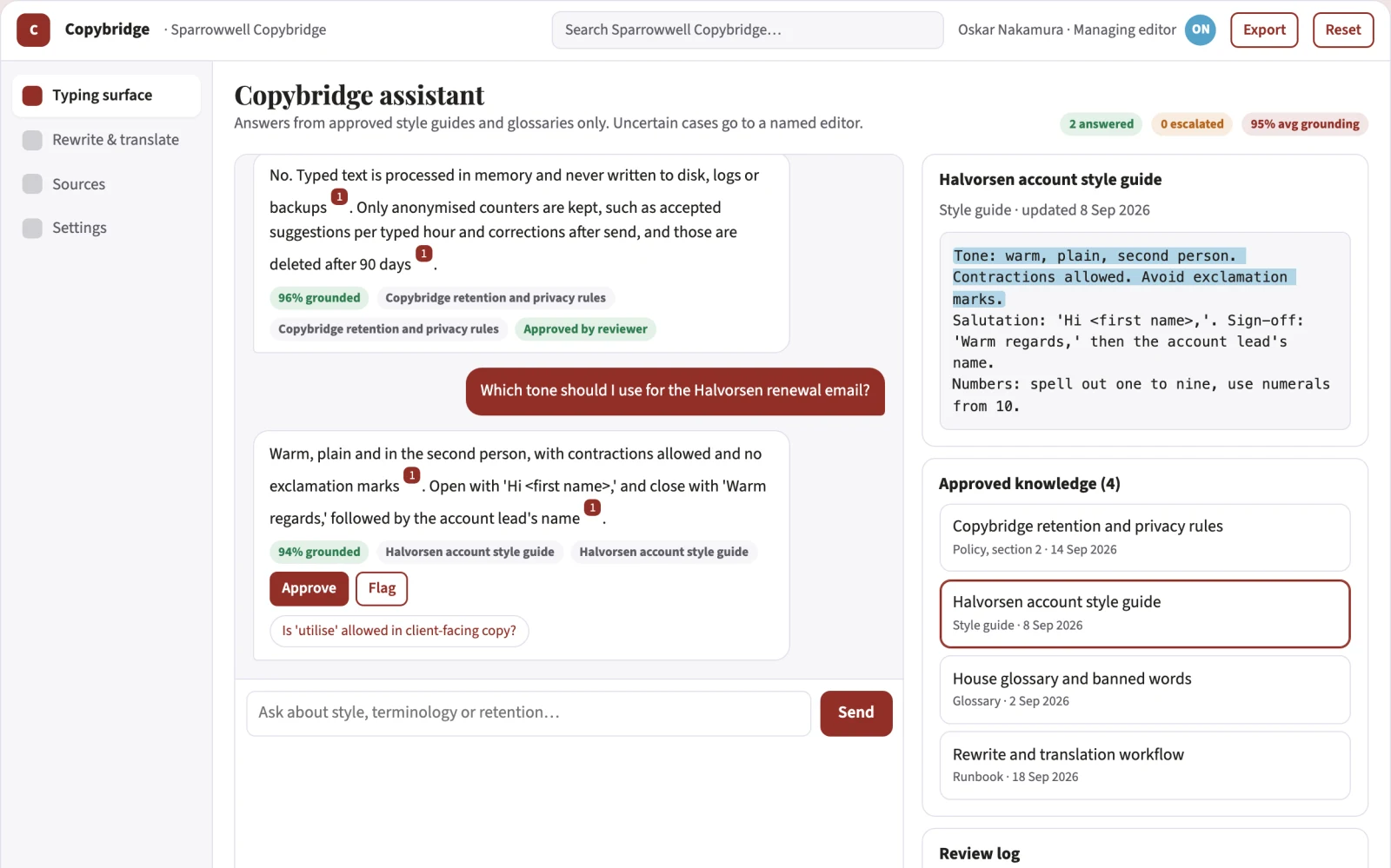 What Source-linked predictive writing keyboard console looks like
