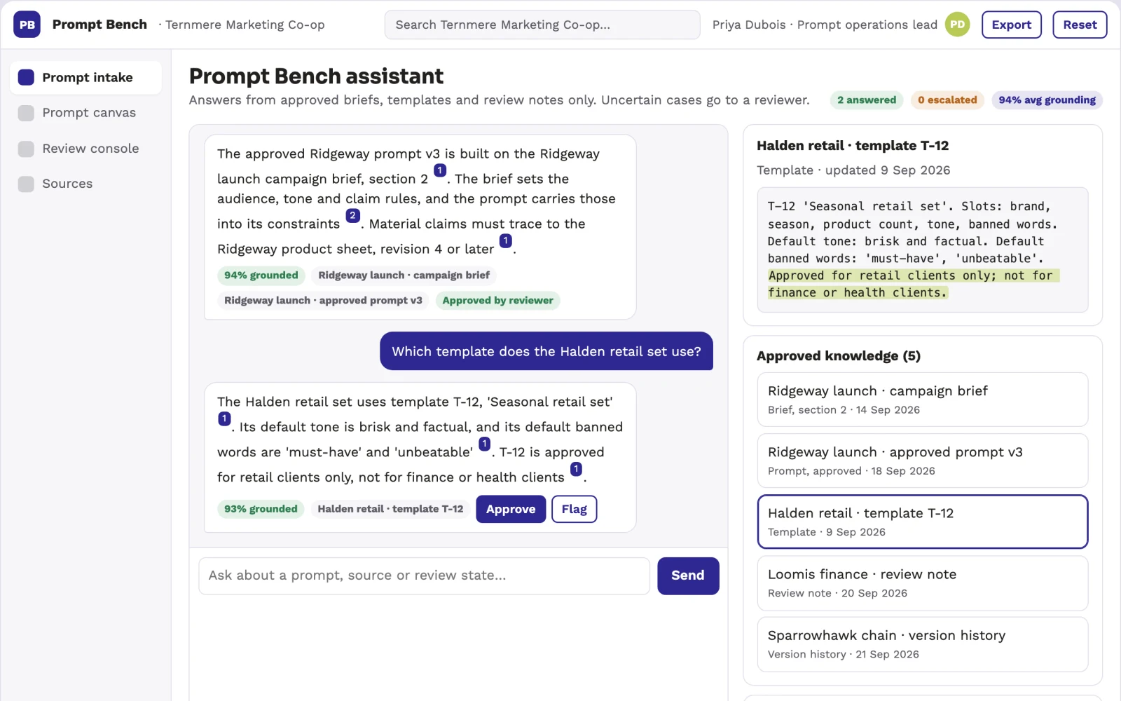 What Source-linked prompt workbench and console looks like