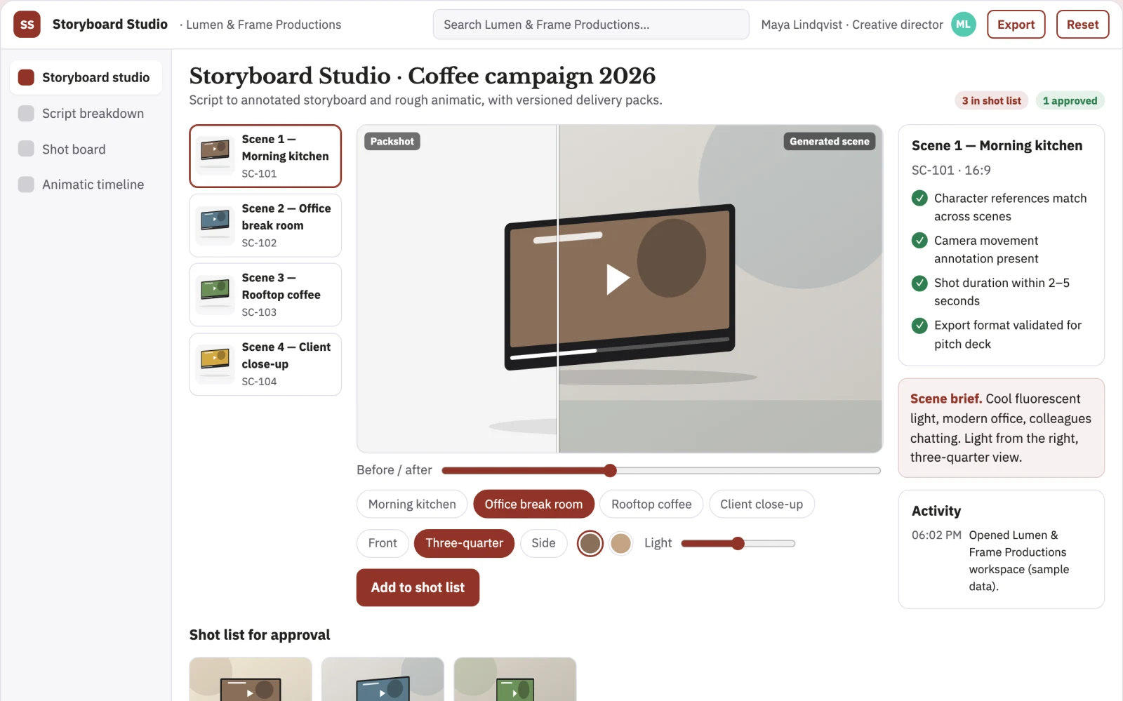 What Storyboard subscription looks like