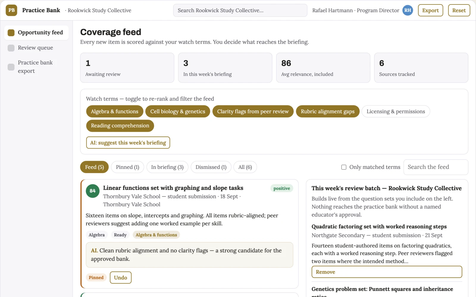 What Student-authored practice question cooperative looks like