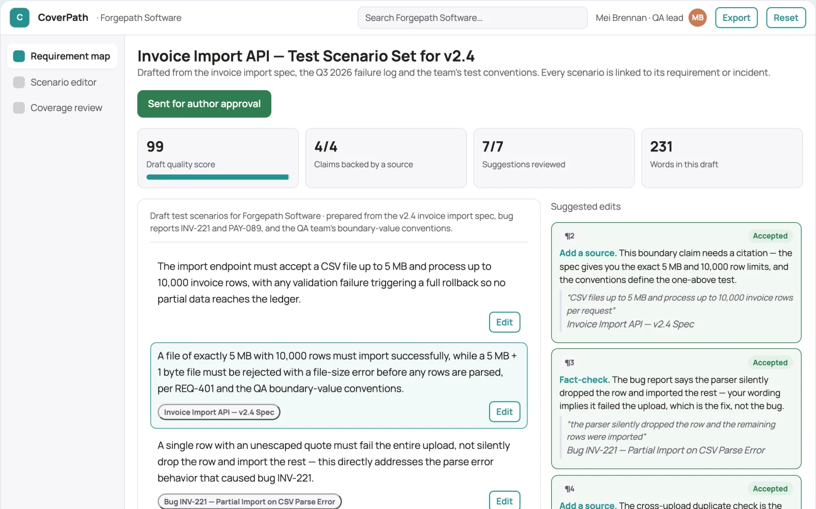What Test scenario generation service looks like