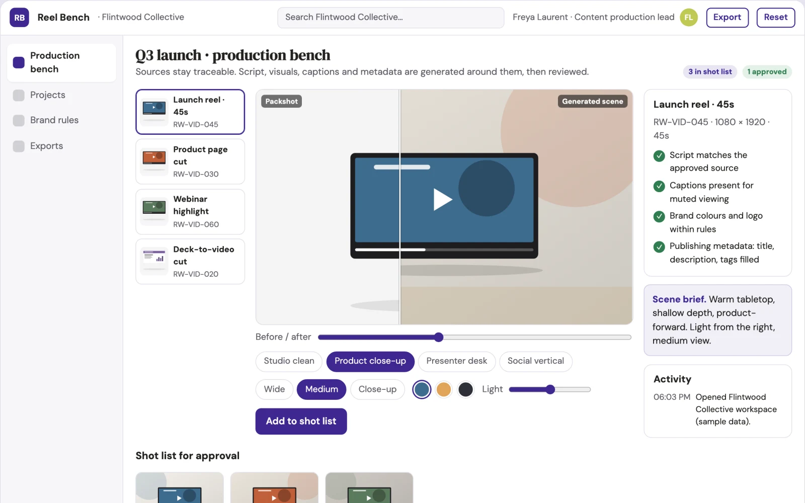 What Text-to-video production and review workbench looks like