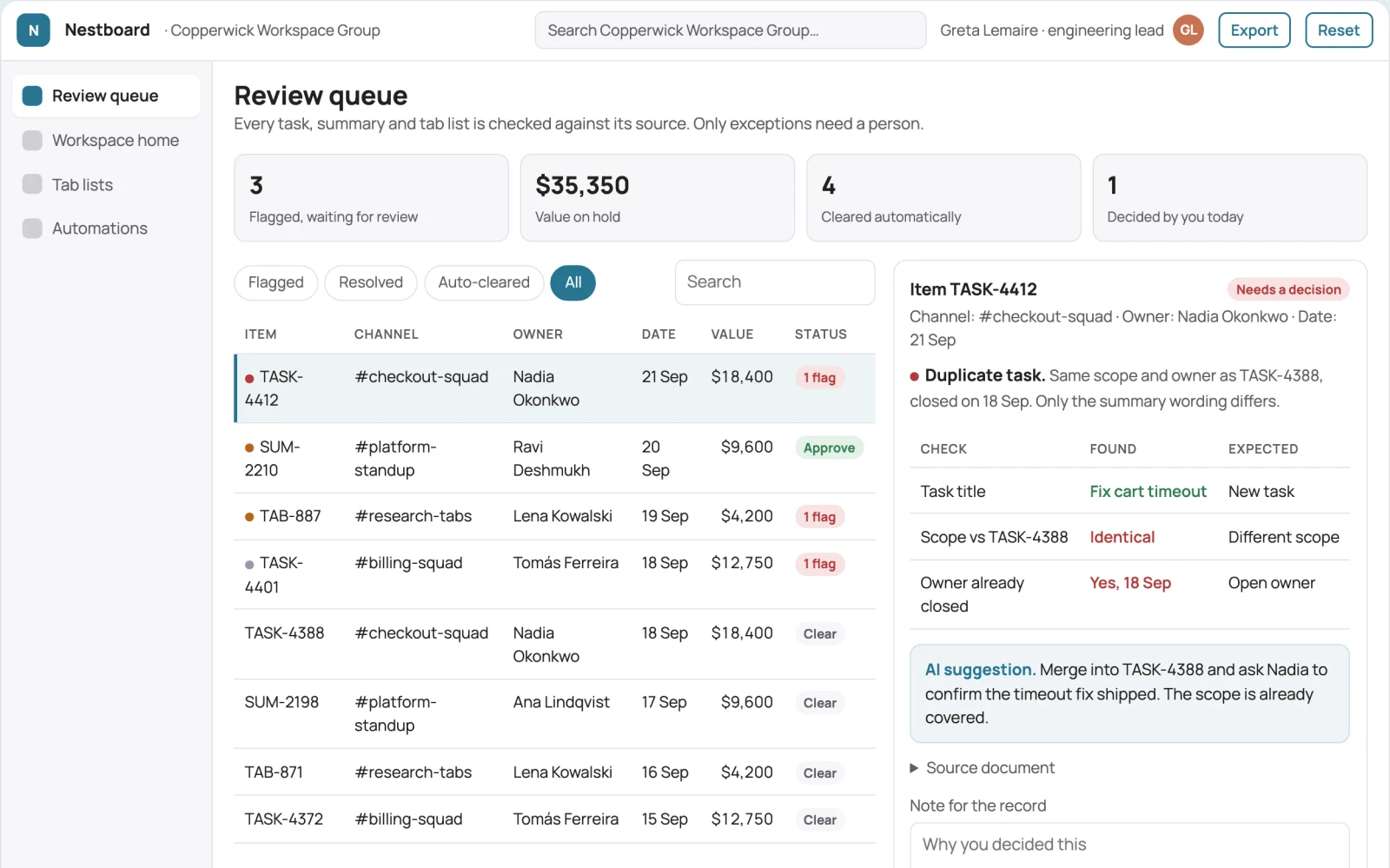 What Unified team workspace and tab control portal looks like