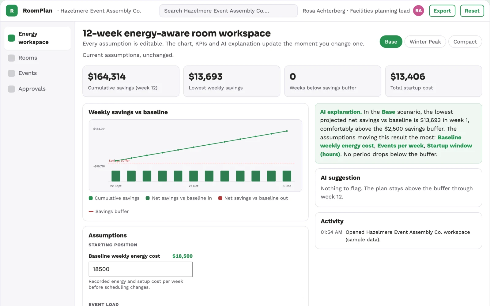 What Venue energy-aware event scheduler looks like