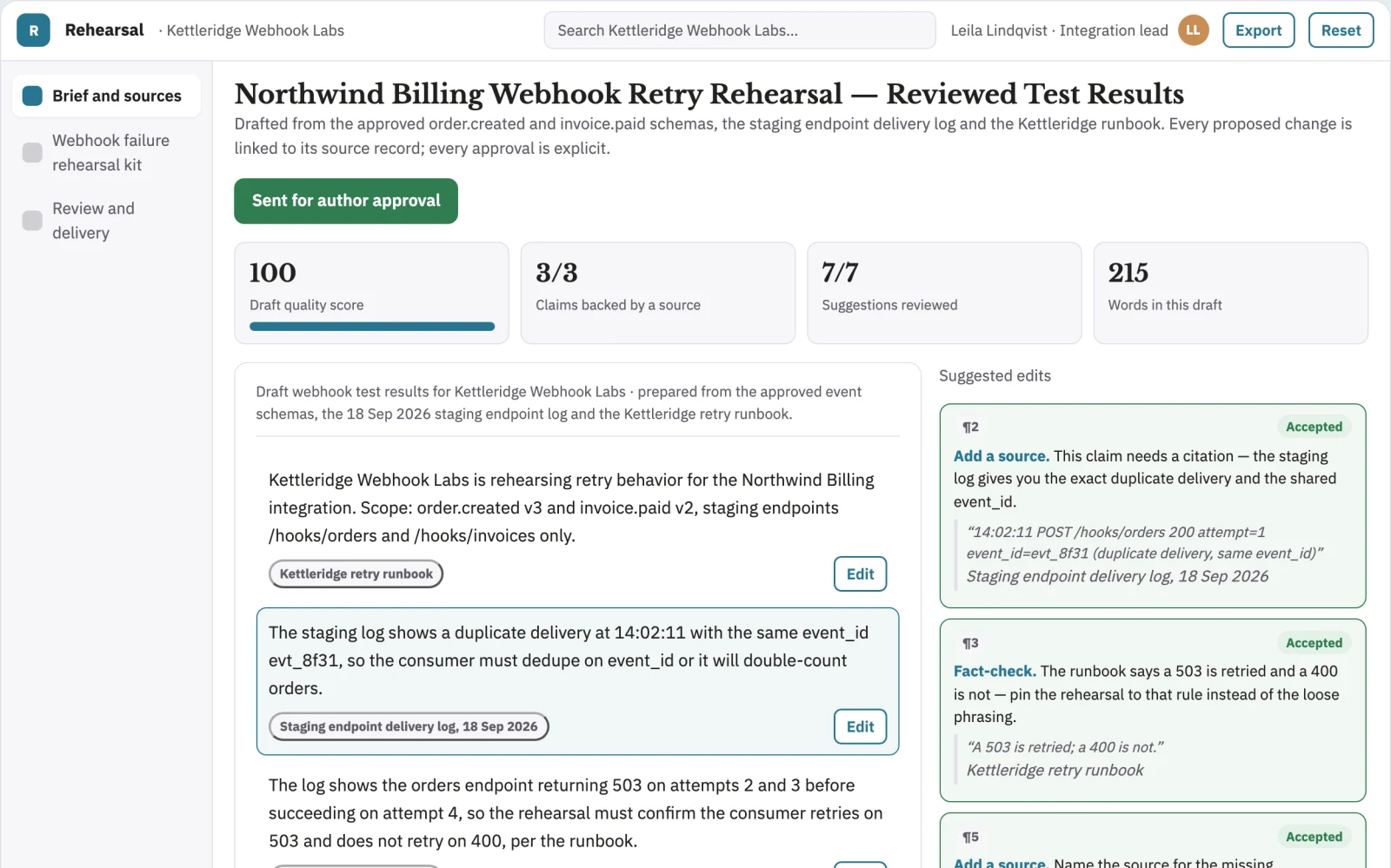 What Webhook failure rehearsal kit looks like
